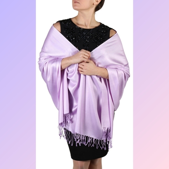 NEW lavender purple pashmina shawl scarf wrap - Picture 3 of 4